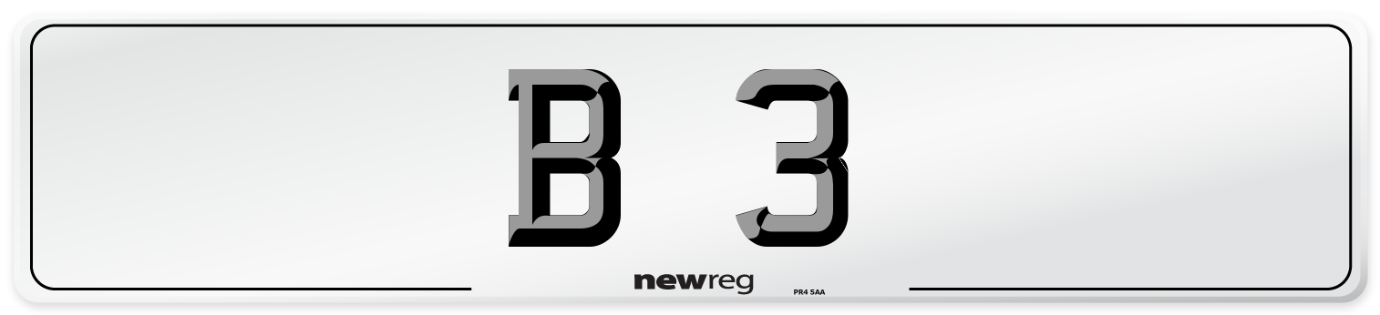 B 3 Number Plate from New Reg